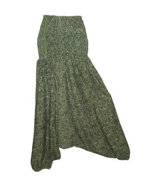 Sarouel Femme en Soie Vert Gris