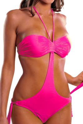 Maillot de bain Femme Trikini convertible Bikini Rose Fluo
