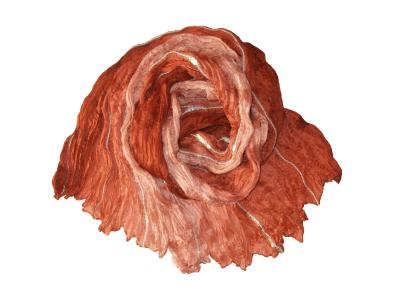 Echarpe foulard Rouille en soie froissée